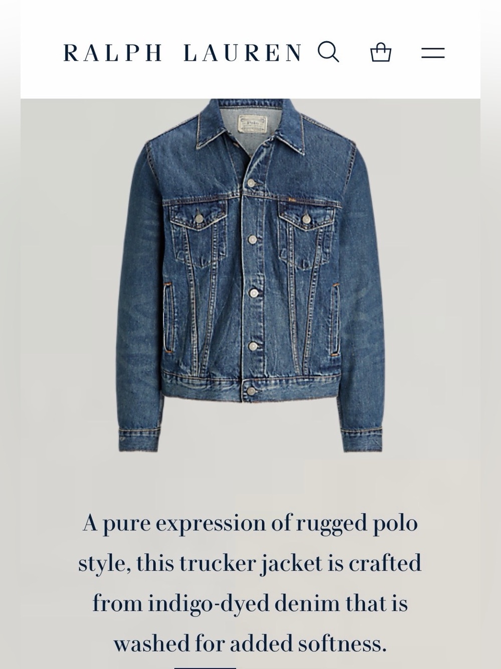 Polo Ralph Lauren Blue Denim Trucker Jacket XXL - Picture 5 of 5